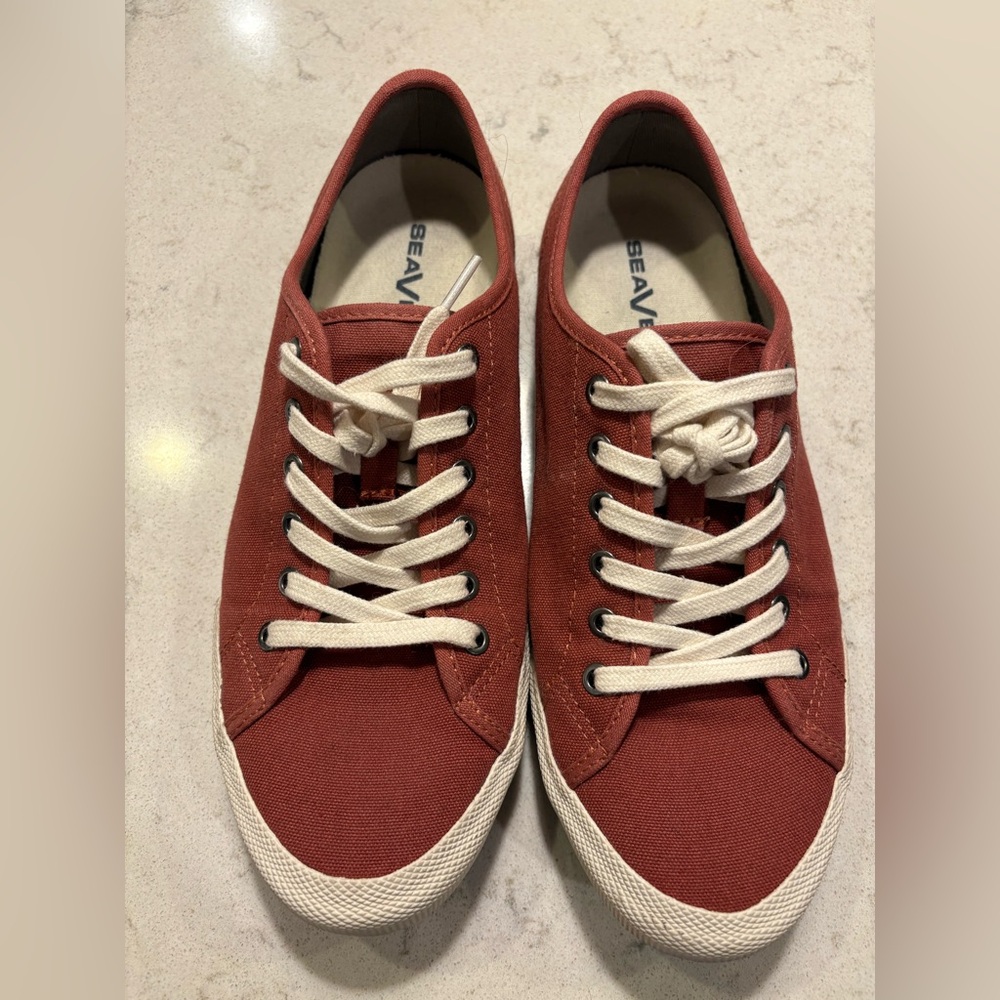 SeaVees Monterey Orange Red Canvas Shoes
